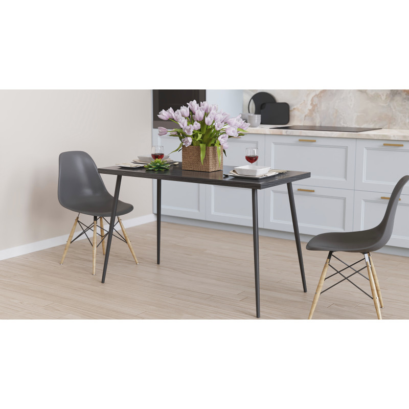 Стол кухонный Марсель 30 Ferrum-decor 75x120x60 Черный металл ДСП Сосна Кембра 32 мм (FRD-106736)