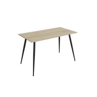Стол кухонный Марсель 40 Ferrum-decor 75x120x60 Черный металл ДСП Дуб Сонома 16 мм (FRD-106756)
