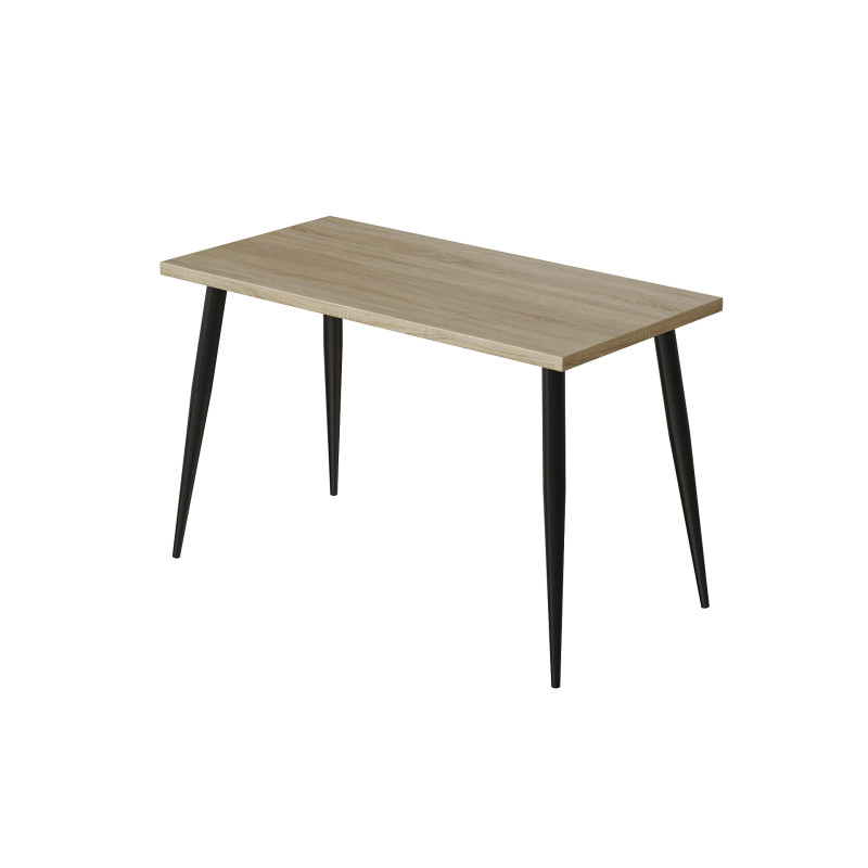 Стол кухонный Марсель 50 Ferrum-decor 75x120x70 Черный металл ДСП Дуб Сонома 32 мм (FRD-106706)