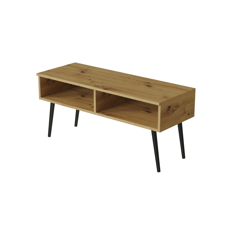 Тумба під ТВ Невада Ferrum-decor 45x100x38 Чорний метал ДСП Дуб Артизан 16 мм (FRD-106726)