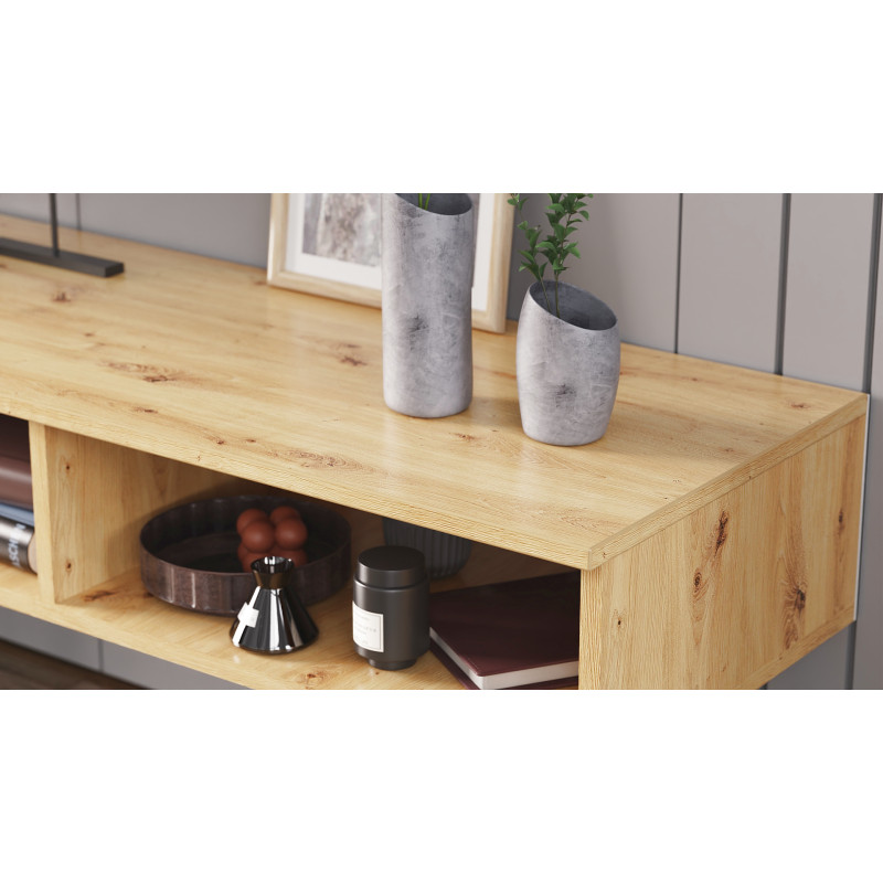 Тумба під ТВ Невада Ferrum-decor 45x100x38 Чорний метал ДСП Дуб Артизан 16 мм (FRD-106726)