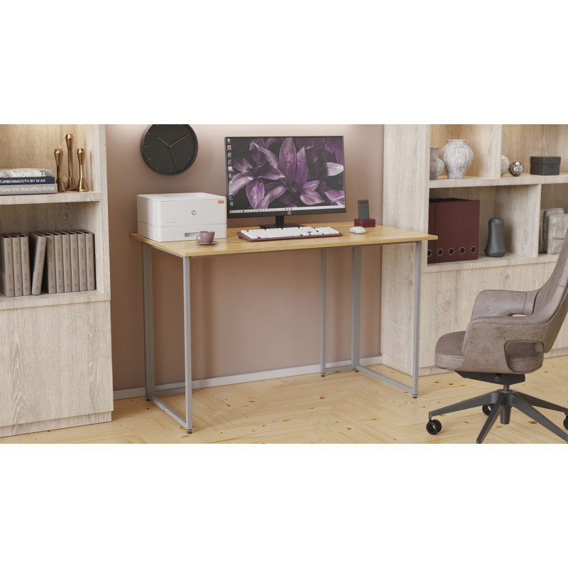 Комп'ютерний стіл Ferrum-decor Ханна 75x140x60 сірий ДСП Дуб Артизан 16мм (FRD-106226)