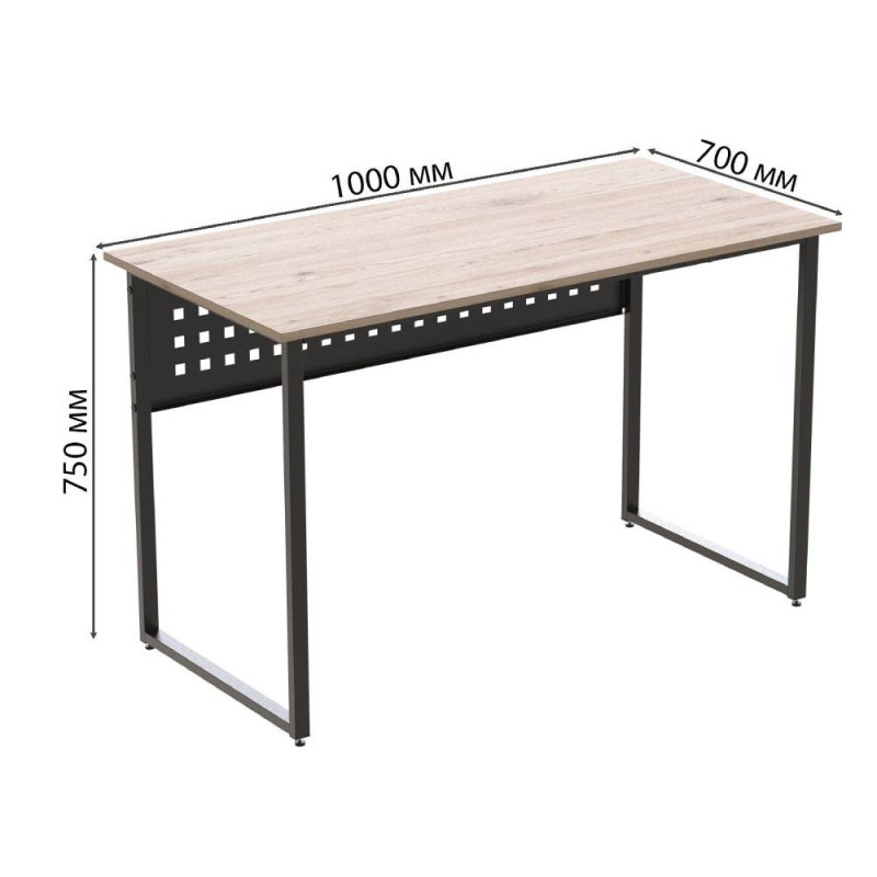 Стіл письмовий Майк Ferrum-decor 75x100x70 Сірий метал ДСП Кашемір 32 мм (FRD-108320)