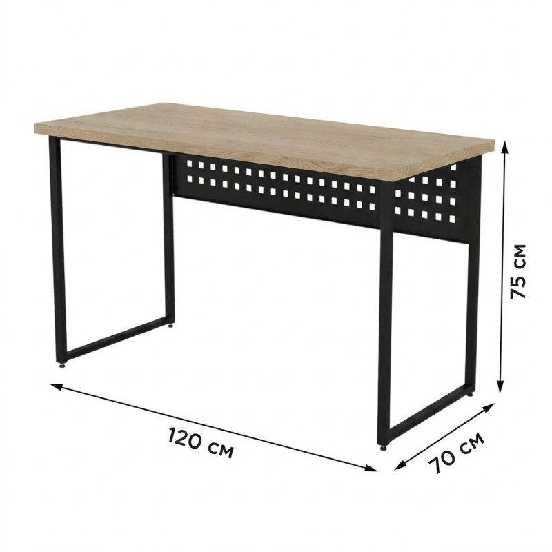 Стіл письмовий Майк Ferrum-decor 75x120x70 Чорний метал ДСП Дуб Кремона Торро 32 мм (FRD-108360)