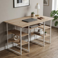 Компьютерный стол Ferrum-decor Тим 75x120x60 белый ДСП Дуб Сан-Марино 16мм (FRD-101358)