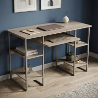 Письмовий стіл Ferrum-decor Тім 75x140x70 сірий ДСП Дуб Сонома 16мм (FRD-101898)