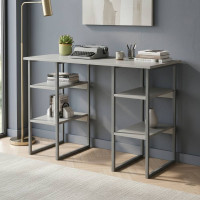 Письменный стол Ferrum-decor Карэн 75x120x60 серый ДСП Белое 16мм (FRD-102418)