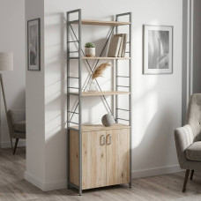 Етажерка 4/60 Ferrum-decor Серії Конект з тумбою 179x60x28 Сірий ДСП Сан-Марино (FRD-102478)