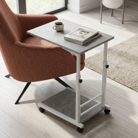 Стіл приставний Ferrum-decor Френу 62x40x60 метал Білий ДСП Бетон 16мм (FRD-102518)