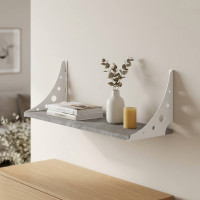 Полиця настінна Ferrum-decor Ханді 2 240x600x240 метал Білий ДСП Бетон 16 мм (FRD-102588)