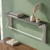 Полиця настінна Ferrum-decor Юзібі 270x700x150 метал Білий ДСП Бетон 16 мм (FRD-102708)