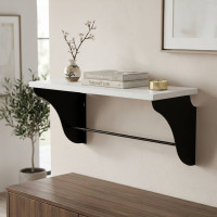 Настінна полиця Ferrum-decor Комфі 260x700x240 метал Чорний ДСП Біле 16 мм (FRD-102758)