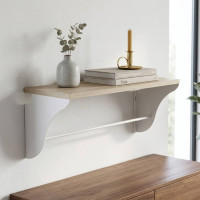 Полка настенная Ferrum-decor Комфи 260x700x240 металл Белый ДСП Сонома 16 мм (FRD-102768)