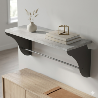 Полка настенная Ferrum-decor Комфи 260x700x240 металл Серый ДСП Бетон 16 мм (FRD-102778)