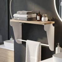 Полиця настінна Ferrum-decor Світ 300x600x150 метал Білий ДСП Дуб Сан-Марино 16 мм (FRD-102808)
