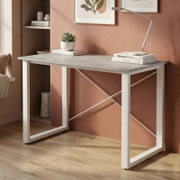 Письмовий стіл Ferrum-decor Драйв 750x1200x600 Білий метал ДСП Бетон 16 мм (FRD-103128)