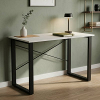 Письменный стол Ferrum-decor Драйв 750x1400x600 Черный металл ДСП Белое 32 мм (FRD-103338)