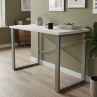 Письменный стол Ferrum-decor Драйв 750x1400x700 Серый металл ДСП Белое 32 мм (FRD-103408)