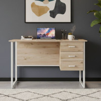 Компьютерный стол Ferrum-decor Гарри 75x120x60 белый ДСП Дуб Сан-Марино 32мм (FRD-104058)