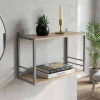 Книжкова полиця універсальна Ferrum-decor Стім 1 38x63x26 сірий ДСП Дуб Сан-Марино 16мм (FRD-104098)