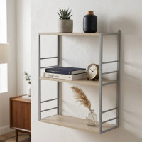 Книжкова полиця універсальна Ferrum-decor Стім 2 74x63x26 сірий ДСП Дуб Сонома 16мм (FRD-104118)