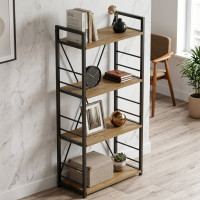 Етажерка 4/60 Ferrum-decor Серії Конект 120x60x28 чорний ДСП Дуб Артизан 16мм (FRD-104238)