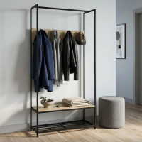 Вішалка модульна підлогова Ferrum-decor Треліс 13 180x90x38 чорний ДСП Дуб Сонома 16мм (FRD-104328)