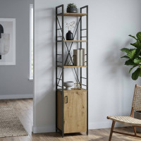 Етажерка 4/34 Ferrum-decor Серії Конект з тумбою 179x34x28 Чорний ДСП Артизан (FRD-104468)