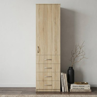 Пенал Анжело Ferrum-decor на 3 полиці з дверима та 4 ящиками 1900x500x380 ДСП Дуб Сонома 16 мм (FRD-104968)