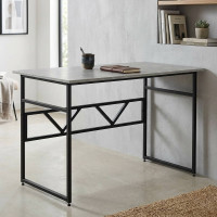 Стіл письмовий Раян Ferrum-decor 750x1400x600 Чорний метал ДСП Бетон 32 мм (FRD-106486)