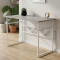 Стол письменный Раян Ferrum-decor 750x1200x700 Белый металл ДСП Бетон 16 мм (FRD-106496)