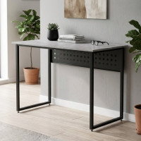Стол письменный Майк Ferrum-decor 75x120x60 Черный металл ДСП Бетон 32 мм (FRD-106516)