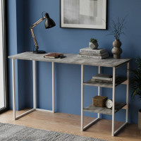 Стіл письмовий Кевін Ferrum-decor 75x140x60 Білий метал ДСП Бетон 16 мм (FRD-106556)
