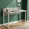 Стол письменный Скай Ferrum-decor 75x120x70 Белый металл ДСП Бетон 16 мм (FRD-106676)