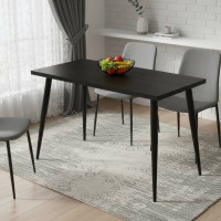 Стол кухонный Марсель 50 Ferrum-decor 75x120x60 Черный металл ДСП Сосна Кембра 32 мм (FRD-106696)