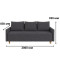 Диван прямий Mekko Madrid 2060*830 Ergo II категорія Allure Premium Dark Grey (MEK-161353)