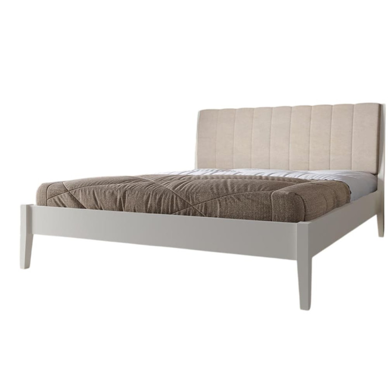 Односпальне дерев'яне ліжко Mebigrand Лондон Н Айворі (S0505Y30R)/Аляска 23 (Бежевий) 90х190 см (MBG-24625)