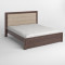 Двоспальне дерев'яне ліжко Mebigrand Торонто Люкс Т5 (підйомний механізм) Горіх темний/Аляска 23 (бежевий) 180х200 см (MBG-19447)