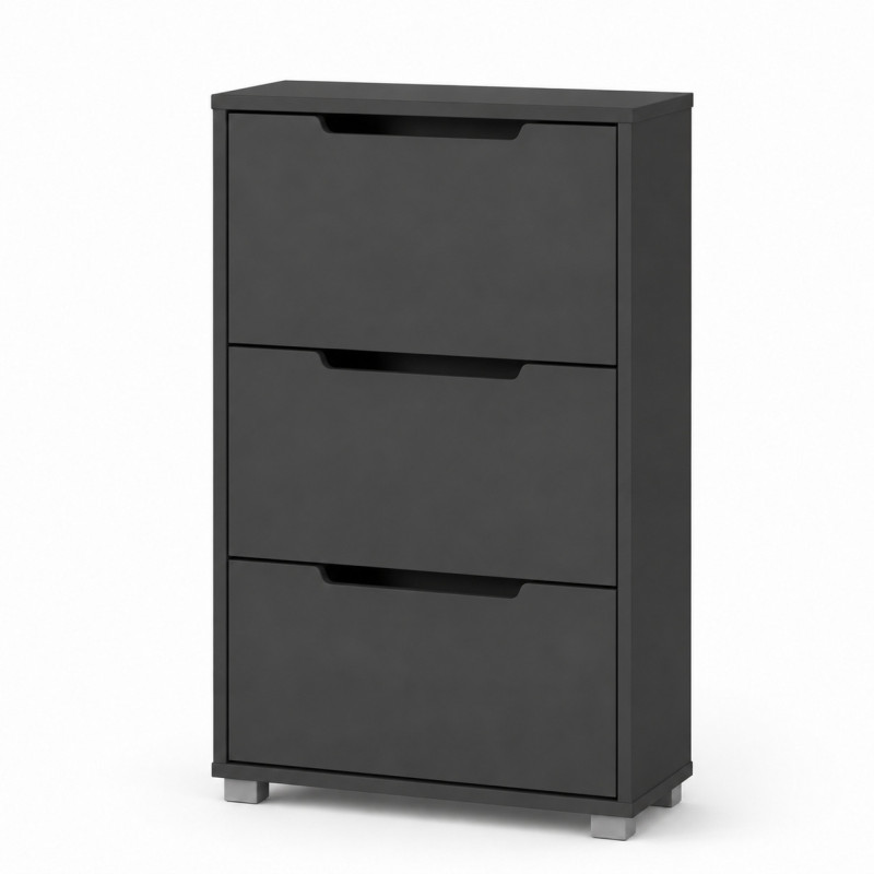 Тумба для взуття з ящиками LION ТО-2 70,4x28,2x123,4 см Антрацит (LION-045308)
