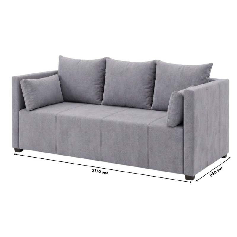 Диван прямий Мекко Monaco 2170х930 Bonel Standart Hard Plus II категорія Allure Premium Light Grey (MEK-161713)