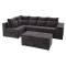 Кутовий ортопедичний диван Мекко Chester II 3400х1800 + пуф 1340х680 Lux II категорія Allure Premium Dark Grey (MEK-161703)