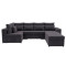 Кутовий ортопедичний диван Мекко Chester II 3400х1800 + пуф 1340х680 Lux II категорія Allure Premium Dark Grey (MEK-161703)