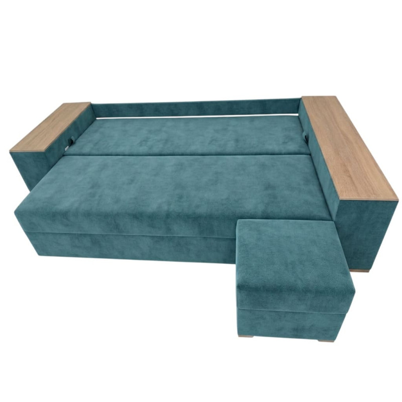 Кутовий ортопедичний диван Мекко Cube Comfort 2650x1600 Bonel Standart Hard Plus IІ категорія Allure Premium Aqua (MEK-161753)