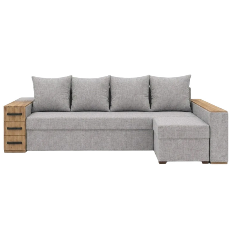 Кутовий ортопедичний диван Мекко Cube Shuttle 2600x1430 Pocket Spring Cocos IV категорія Bestseller White Sand (MEK-161142)