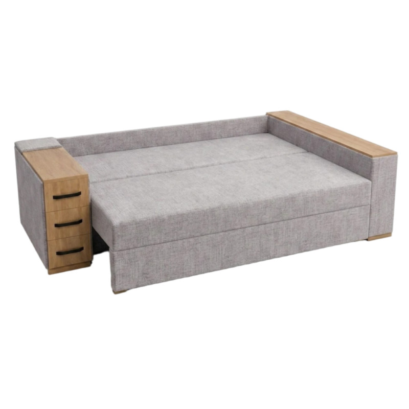 Кутовий ортопедичний диван Мекко Cube Shuttle 2600x1430 Pocket Spring Cocos IV категорія Bestseller White Sand (MEK-161142)