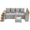 Кутовий ортопедичний диван Мекко Cube Shuttle 2600x1430 Pocket Spring Cocos IV категорія Bestseller White Sand (MEK-161142)