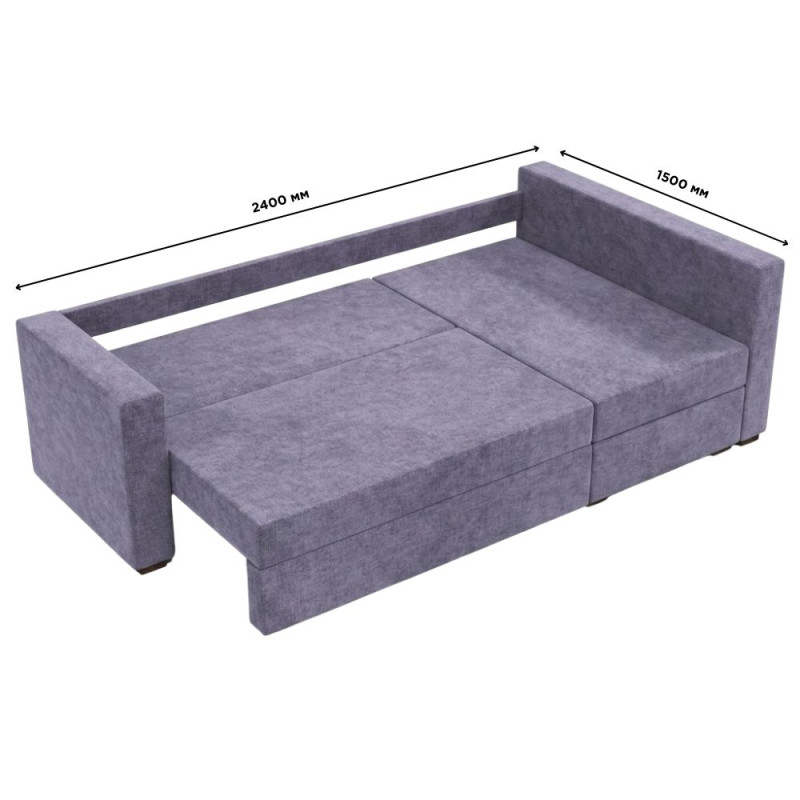Кутовий ортопедичний диван Мекко Lincoln 2400*1500 Bonel Standart Hard Plus IV категорія Bestseller Dusty Violet (MEK-161273)
