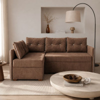 Кутовий диван ортопедичний Мекко Meet 2080х1430 Bonel Standart Hard Plus II категорія Allure Premium Nut (MEK-161193)
