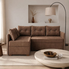 Кутовий диван ортопедичний Мекко Meet 2080х1430 Bonel Standart Hard Plus II категорія Allure Premium Nut (MEK-161193)
