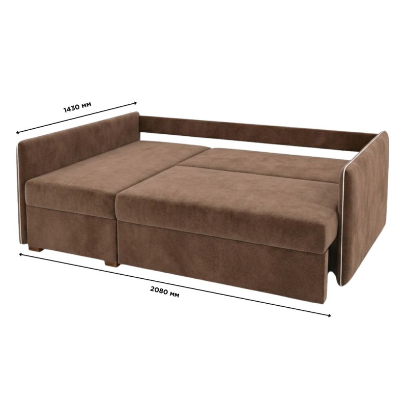 Кутовий диван ортопедичний Мекко Meet 2080х1430 Bonel Standart Hard Plus II категорія Allure Premium Nut (MEK-161193)